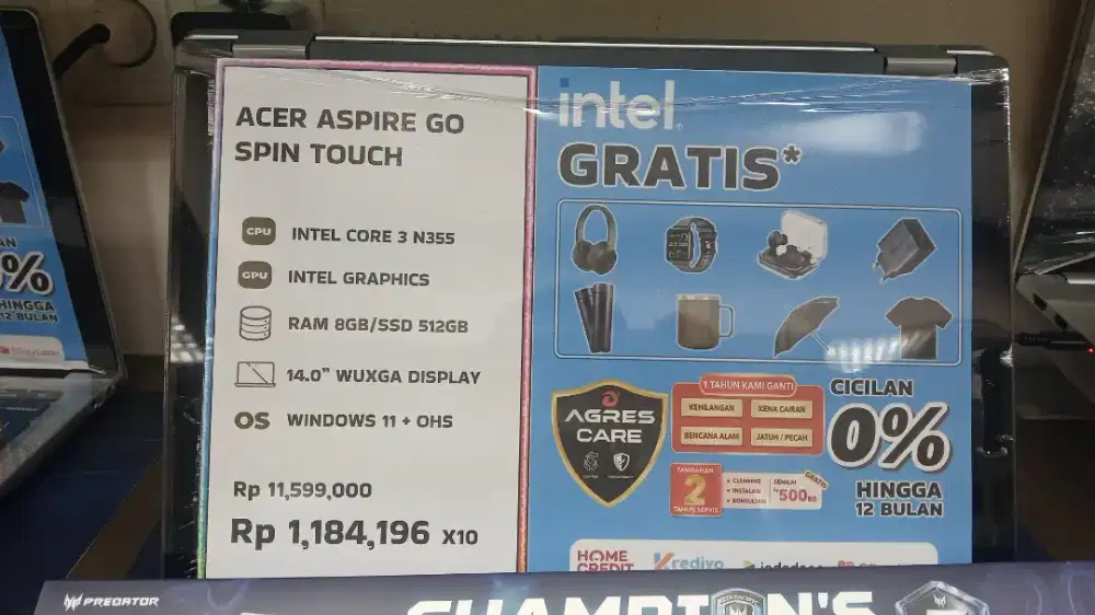 Laptop Acer Aspire Go Spin Touch Promo Free 2x Cicilan