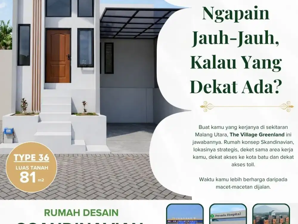 HUNIAN KOTA MALANG DEKAT AKSES TOL KARANGLO DEKAT TERMINAL ARJOSARI