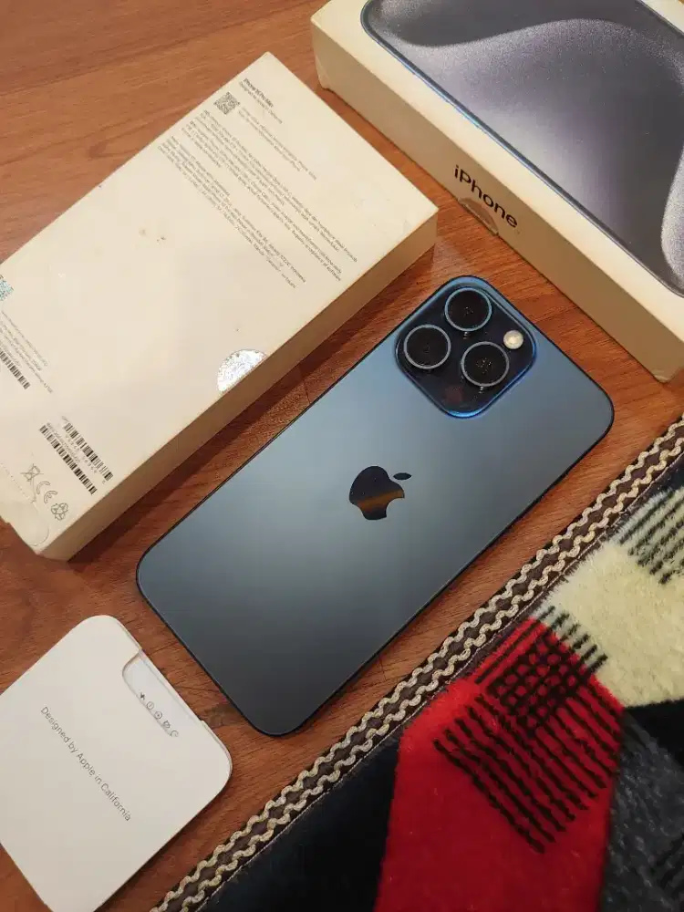 Iphone 15 pro max 256gb blue titanium mulus full set original