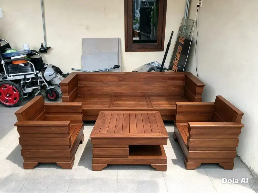 Jual 1 set kursi tamu jati