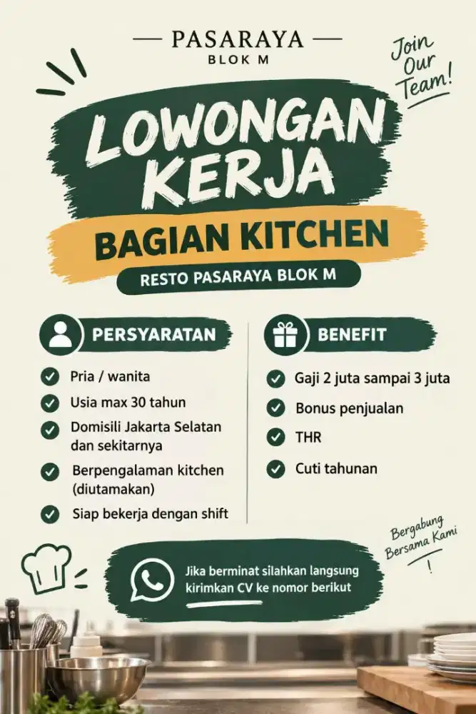 Lowongan Crew Kitchen