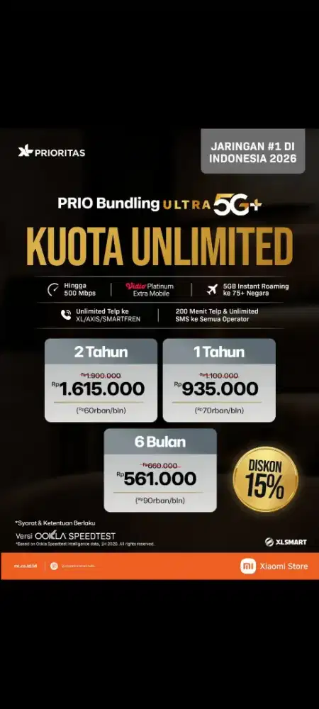 XL ULTRA 5G UNLIMITED TANPA BATAS