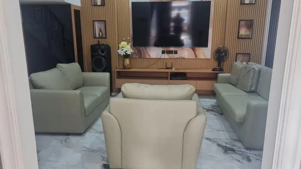 DIJUAL CEPAT!!! SOFA PREMIUM SINTETIS TEBAL 5 SEATER