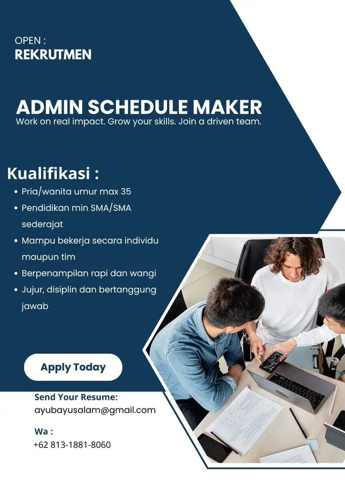 Admin Schedule maker dan Assisten Manager
