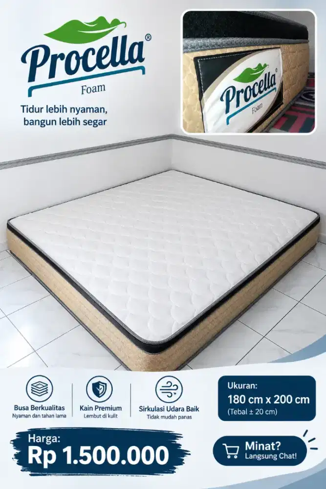 Kasur Procella Foam Ukuran 180×200 cm.