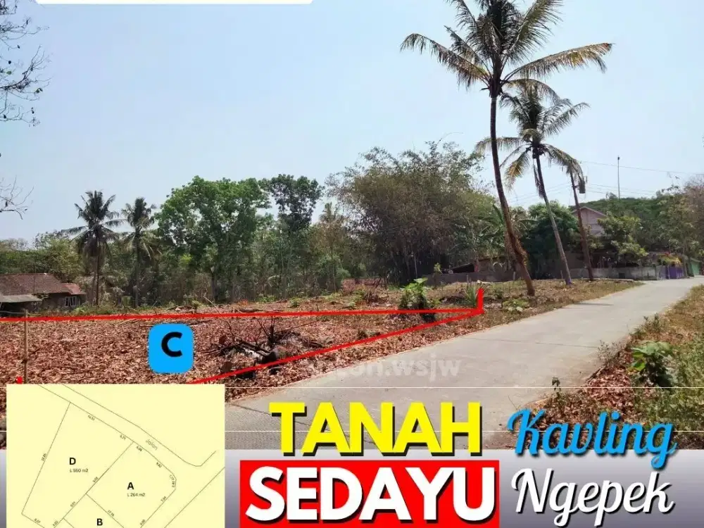 Tanah Kavling Murah Jogja Sedayu Jl. Wates KM 14 LT 217 M2 SHM