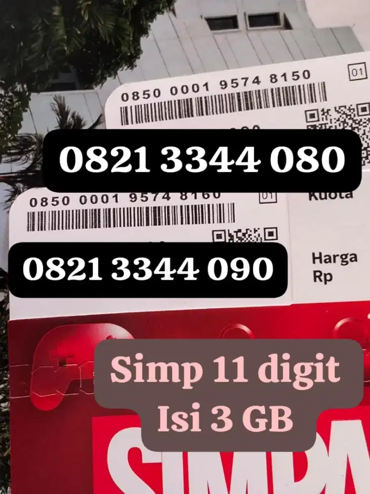 NOMOR CANTIK SIMPATI 11 DIGIT ADA KUOTA 3 GB BERLAKU 1 BULAN NASIONAL.