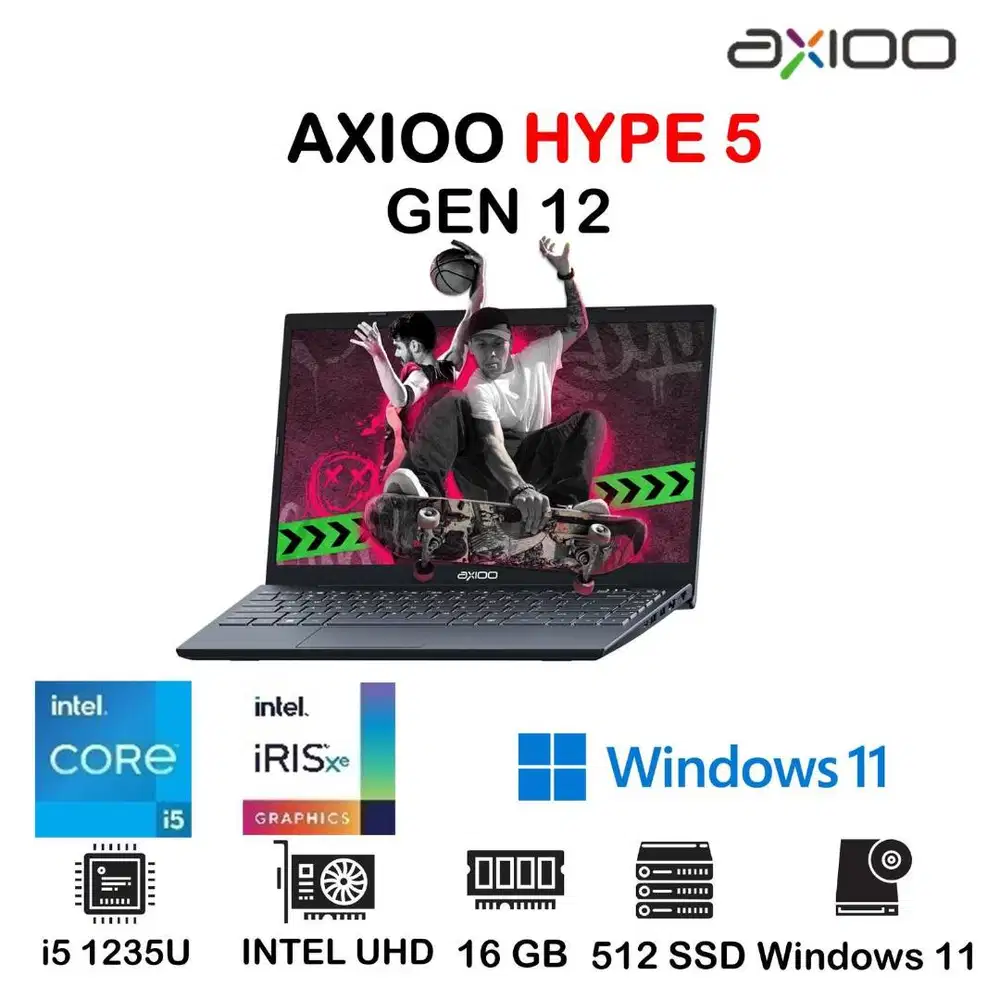 LAPTOP AXIOO HYPE 5 G12 - I5 1235U 16GB 512GB 14FHD Win11