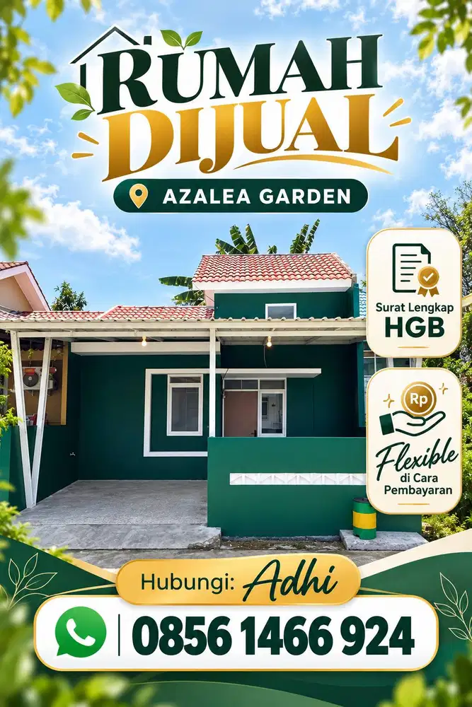 Dijual Rumah Cantik Azalea Garden dekat Stasiun Daru