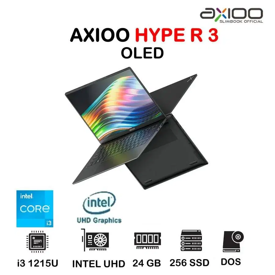 LAPTOP AXIOO HYPE R 3 OLED - I3 1215U 24GB 256GB 14 FHD + Dos
