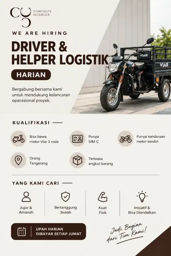 DRIVER & HELPER LOGISTIK