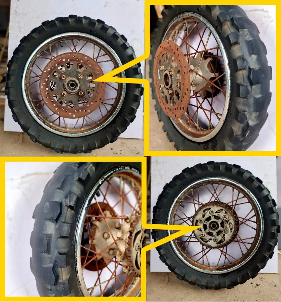 Set Roda Trail Depan Belakang Ring 17 & 14 - Ban Swallow X-Cross Pro