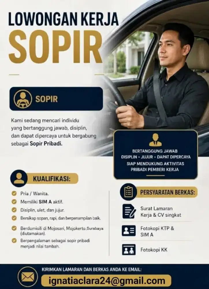 Dicari Sopir Pribadi