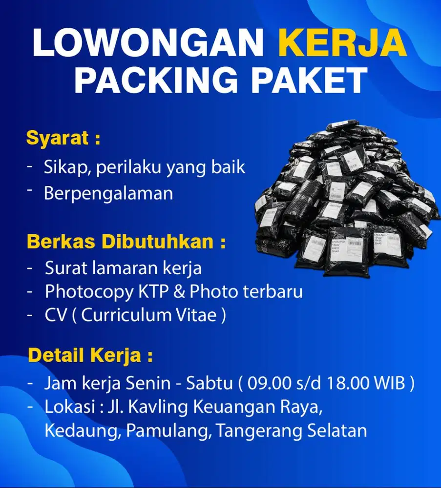 Lowongan Kerja Packing Paket Online Shop