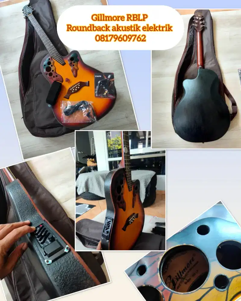 Gitar Roundback akustik elektrik gillmore RBLP original siap pakai