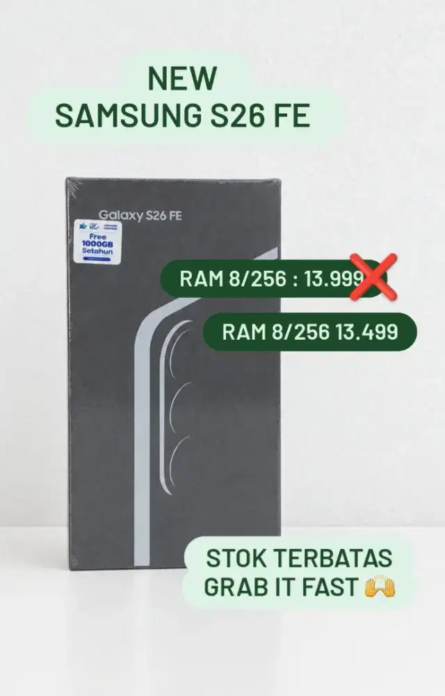 New Samsung S26FE Cashback 500rb