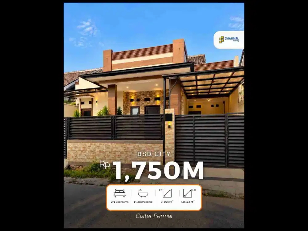 Jual Rumah Murah Siap Huni Lokasi Strategis Depan Jogging Track Ciater Permai Tangsel, Ls