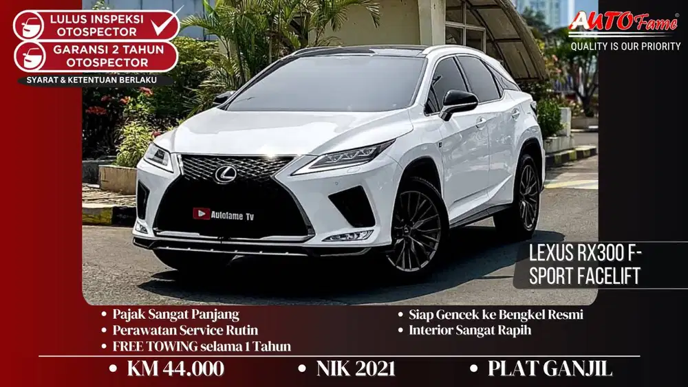 KM44RB  Lexus RX300 F-Sport FACELIFT NIK 2021 White On Black Fullspec