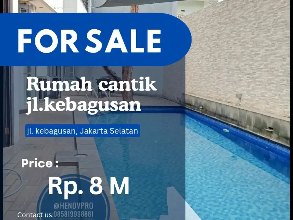 Dijual Rumah Cantik jl. Kebagusan, lokasi strategis dan tenang