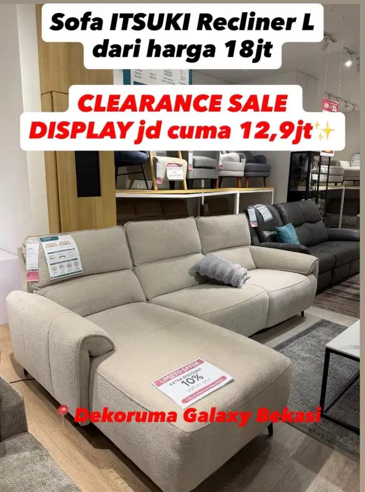 Itsuki Sofa L Recliner Abu (Dekoruma Galaxy)