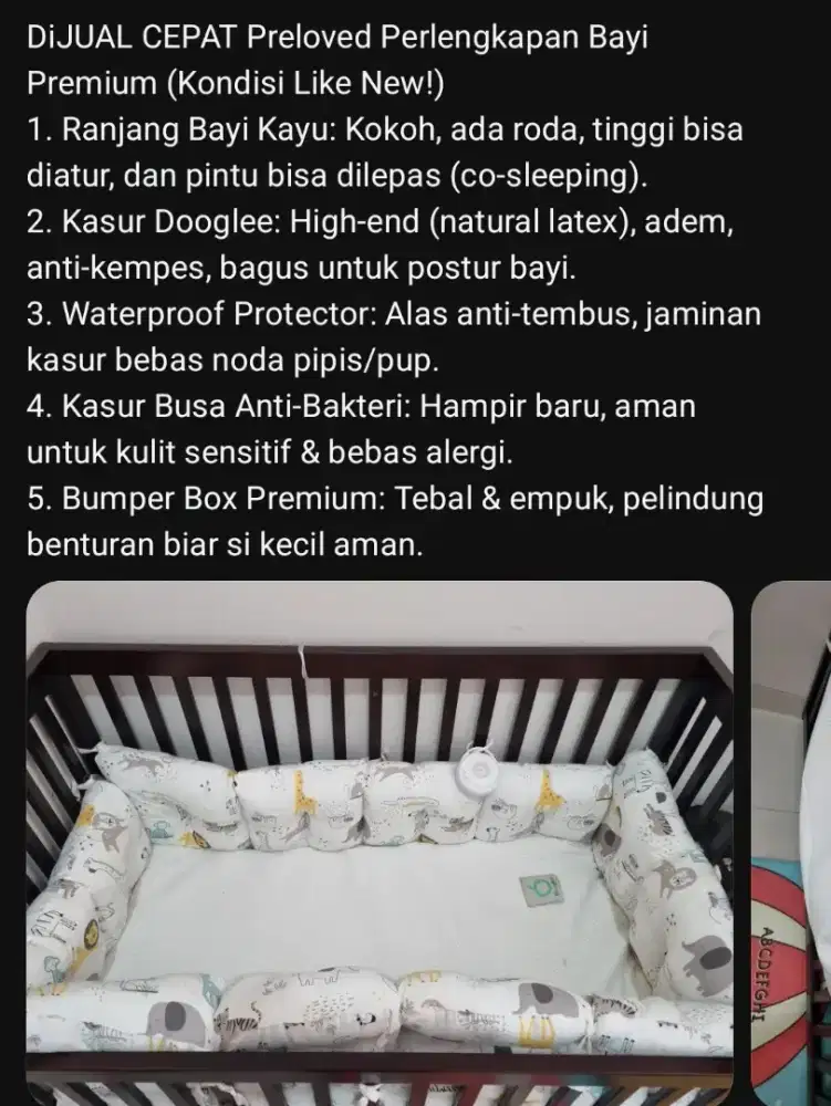 Paket Tempat Tidur Bayi/Anak total 5jutaan kalau beli