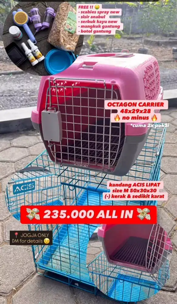Di jual kadang kucing bkas kelinci lengkap 1 paket nego