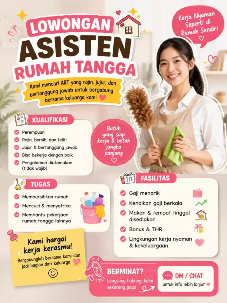 Lowongan kerja asisten rumah tangga cepat kerja