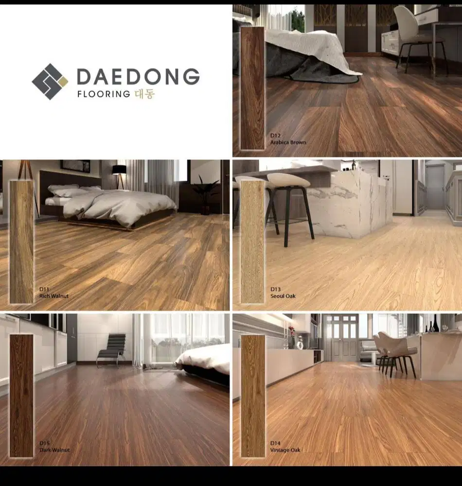 Vinyl Lantai Kayu DAEDONG 3mm (F) Isi 14pcs Volume 2,45m2/box