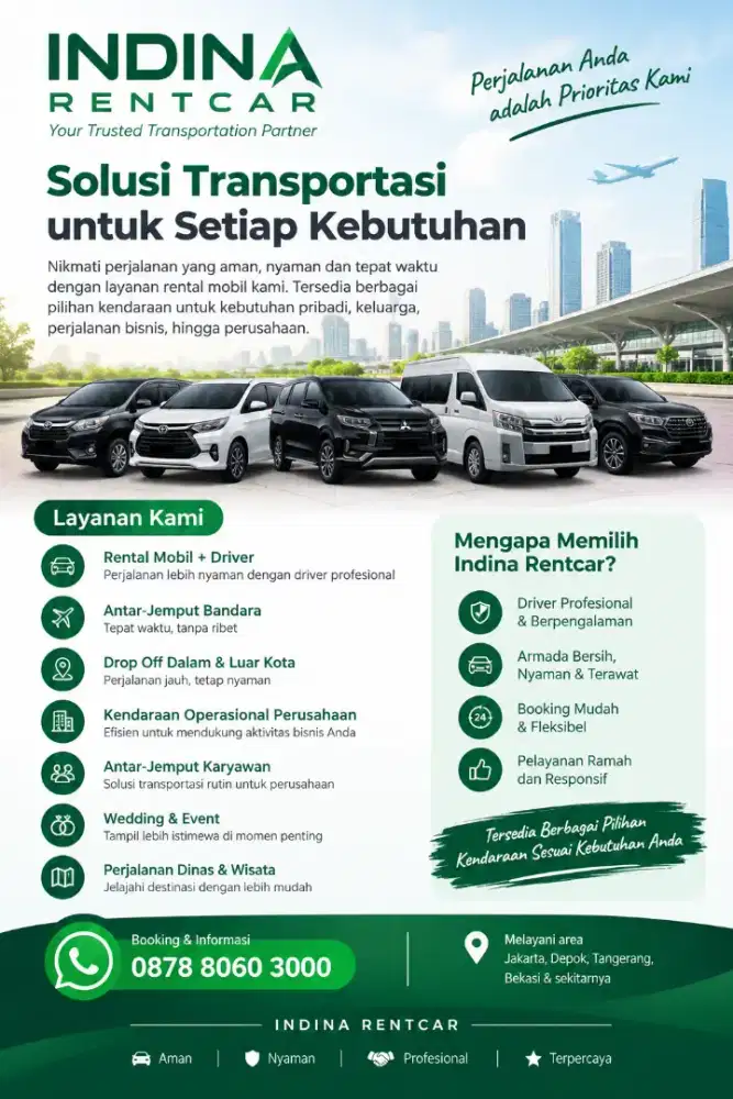 Sewa Mobil + Driver / Antar Jemput Bandara