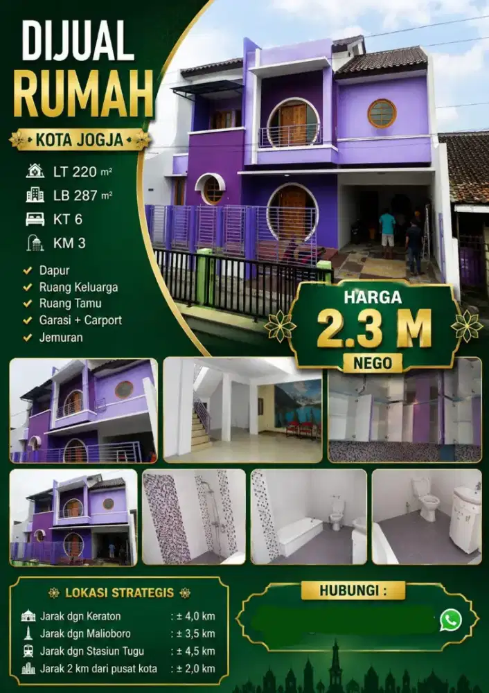 Dekat SMA 1 teladan rumah 2 lantai lokasi di pakuncen Wirobrajan
