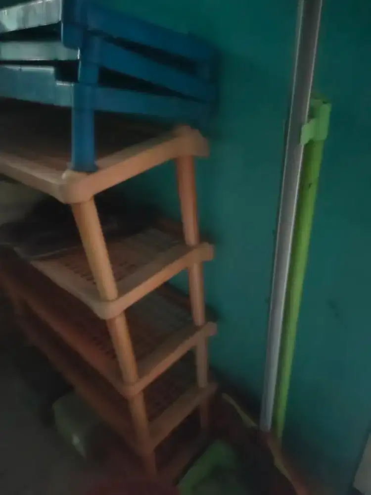 Jual rak sepatu dua biji, biru dan kuning ambil aja semua