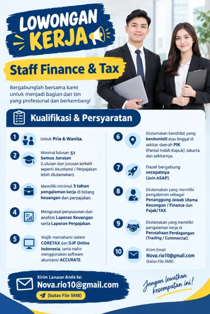 Lowongan kerja Accounting dan Tax