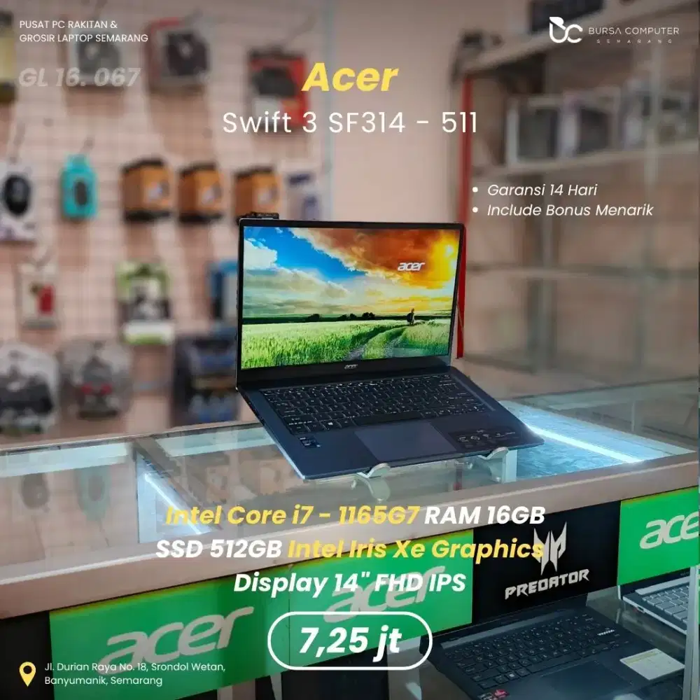 ACER Swift 3 SF314-511 | Core i7 1165G7 16GB 512GB