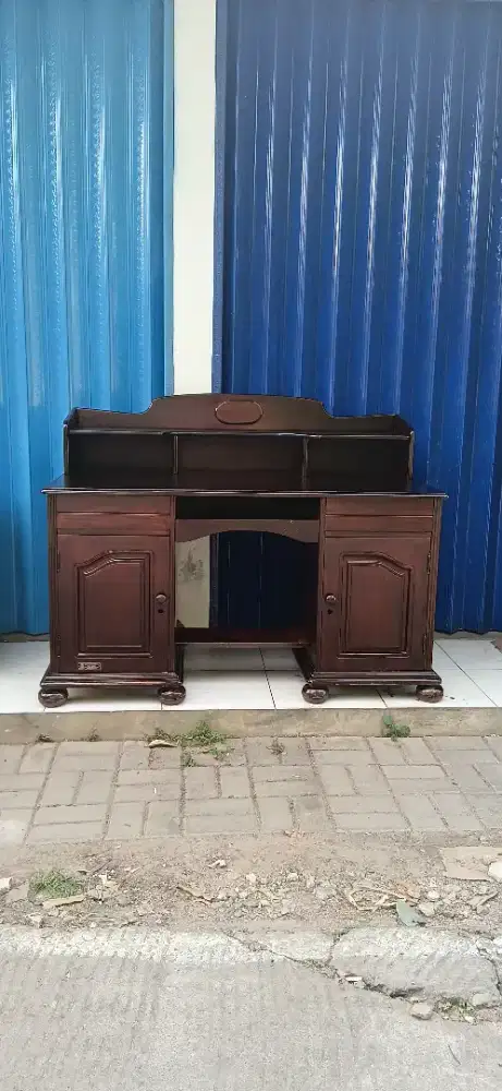 meja sekretaris meja tulis meja rak buku kaki bulat vanderpool