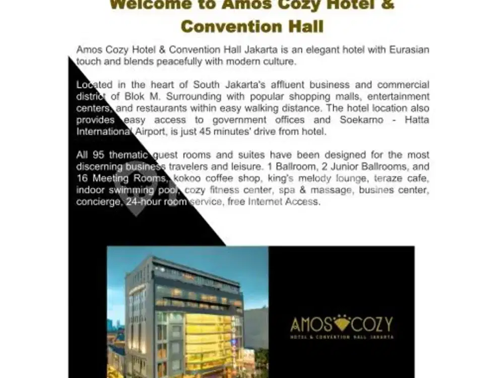 Dijual Hotel Bintang 4 Hotel Amos Cozy