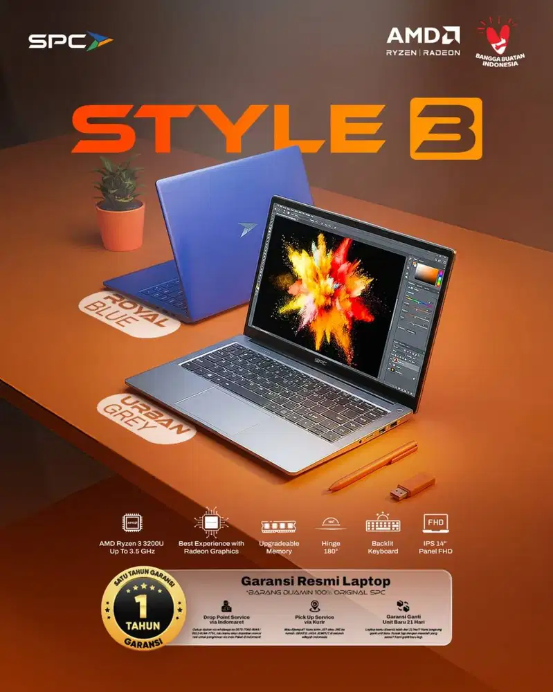 SPC STYLE 3 RYZEN 3 3200 8GB 256GB DOS 14.0FHD IPS BLIT - DOS