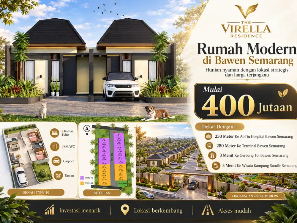 Cluster Rumah Strategis Semarang Dekat Pintu Tol Bawen 400 Jutaan