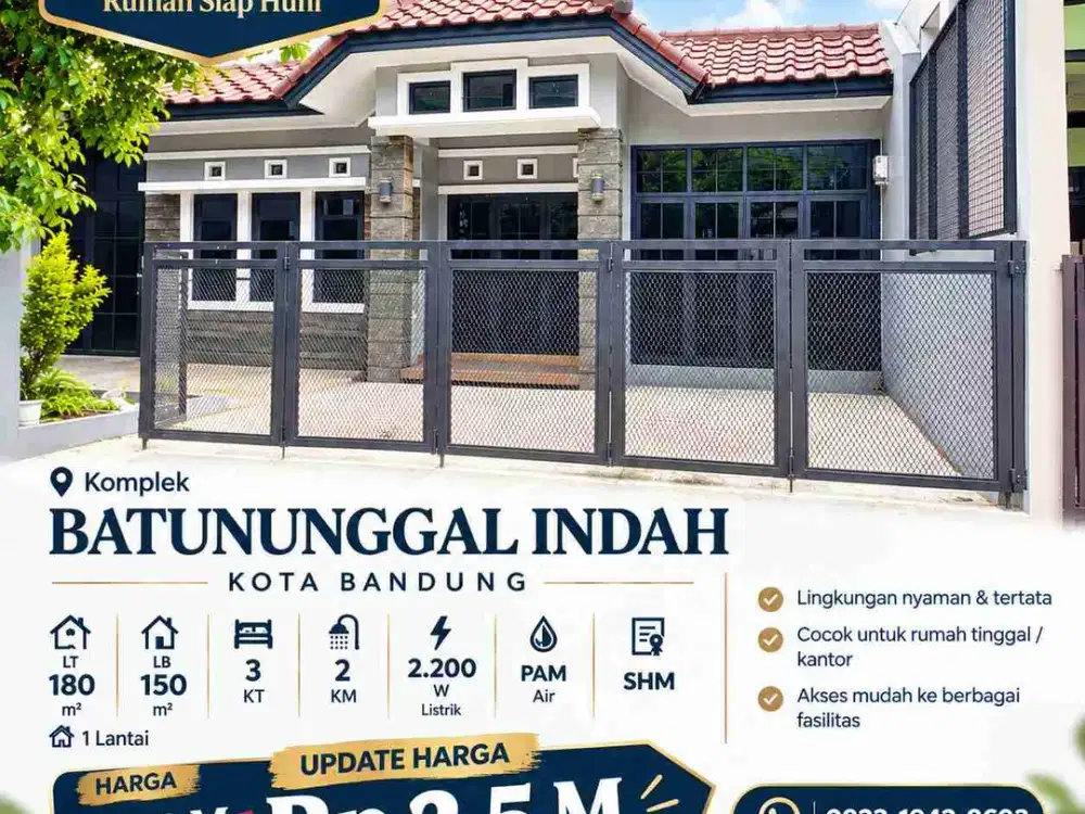 Dijual rumah kokoh nyaman terawat di Batununggal Indah, Kota Bandung
