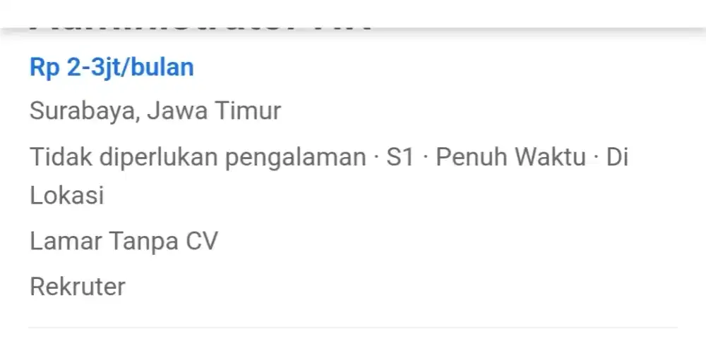 RECRUITMENT DAN ADMIN
