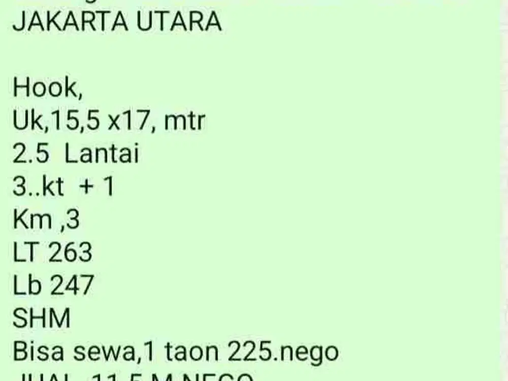 dijual rumah di gading kirana barat kelapa gading