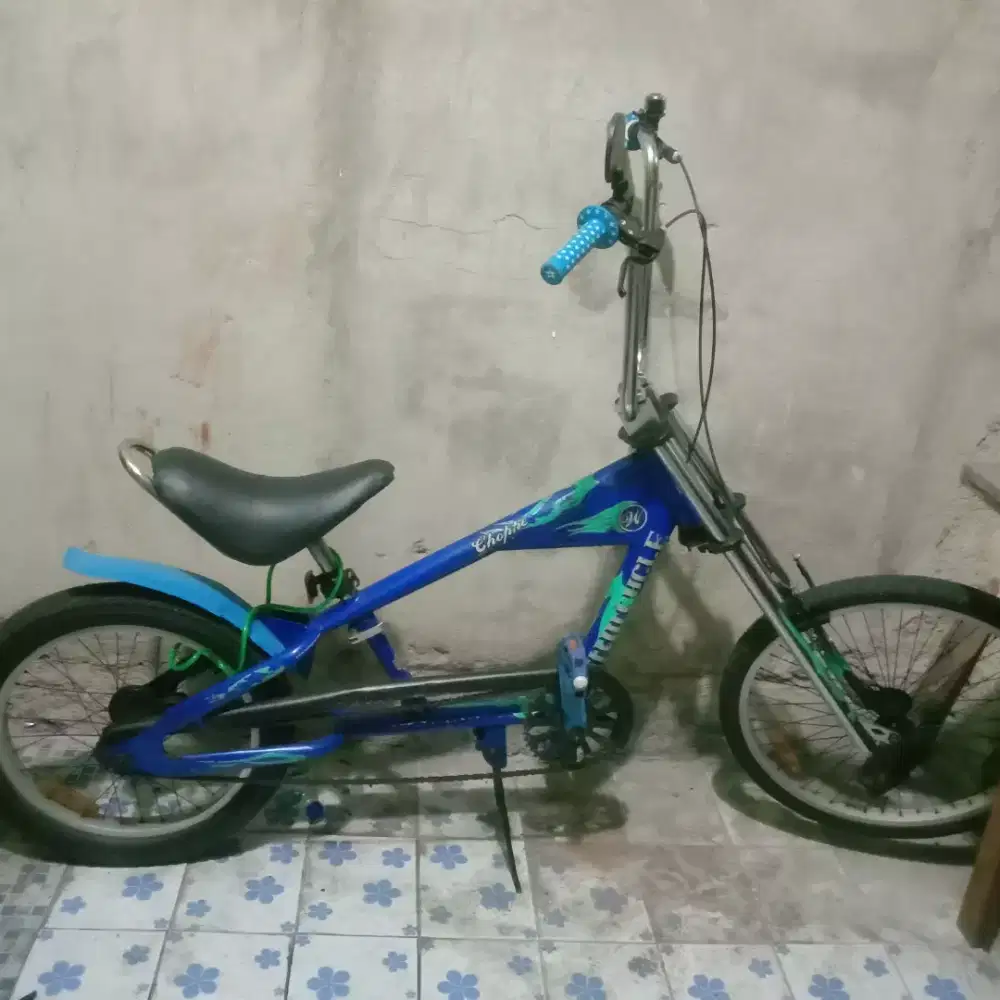 Sepeda Lowrider Low Rider Chopper Wim Cycle Warna Biru