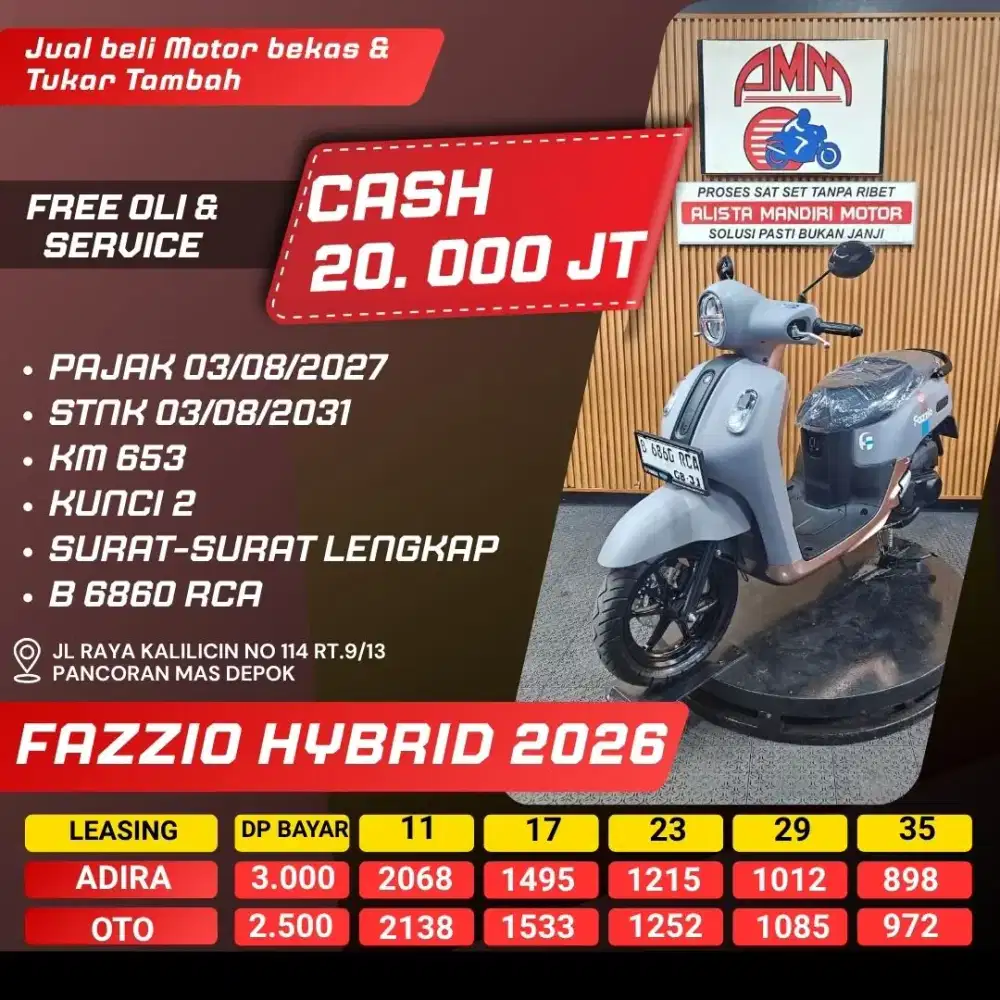 FAZZIO NEO HYBRID 2025 PAJAK HIDUP KUNCI 2 CASH / KREDIT ALISTA