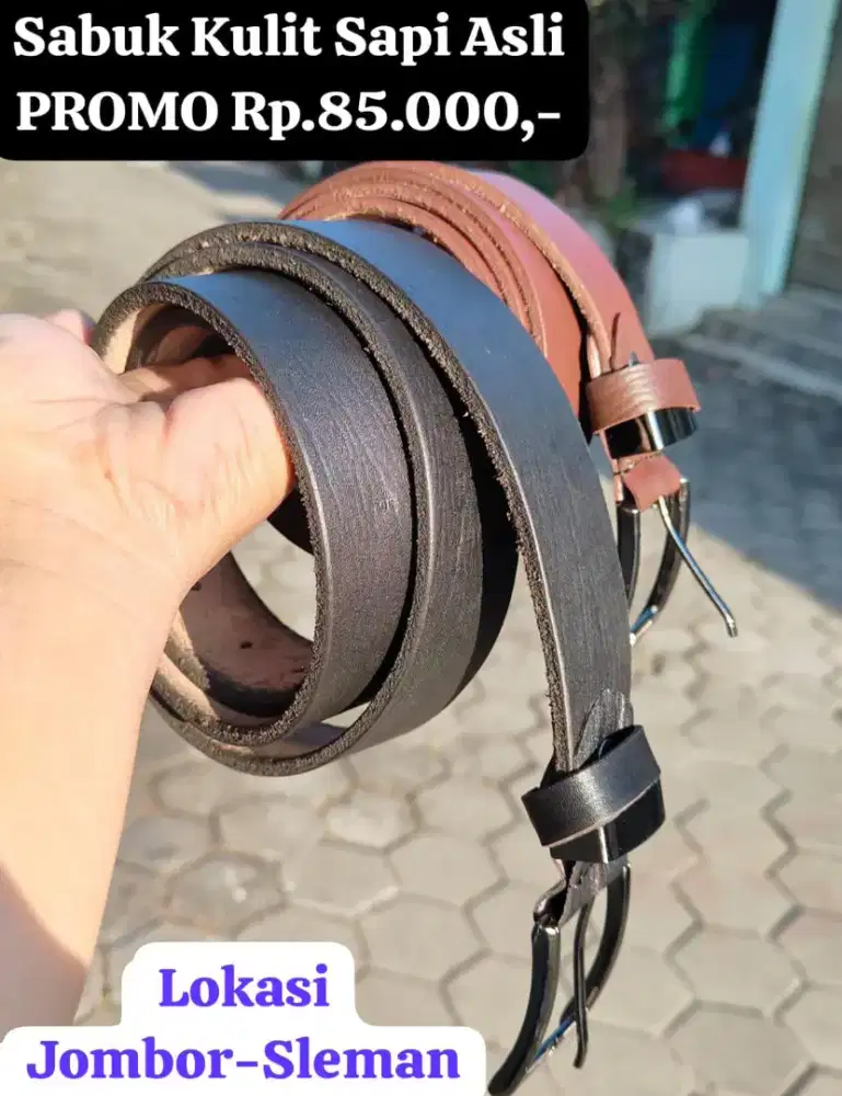SABUK FULL KULIT SAPI ASLI SELAPIS TANPA JAHITAN