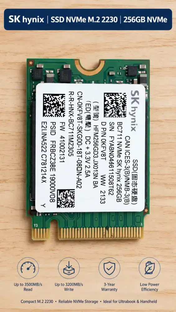 NVMe SSD M.2 2230 256Gb Sentinel 98% Baca deskripsi
