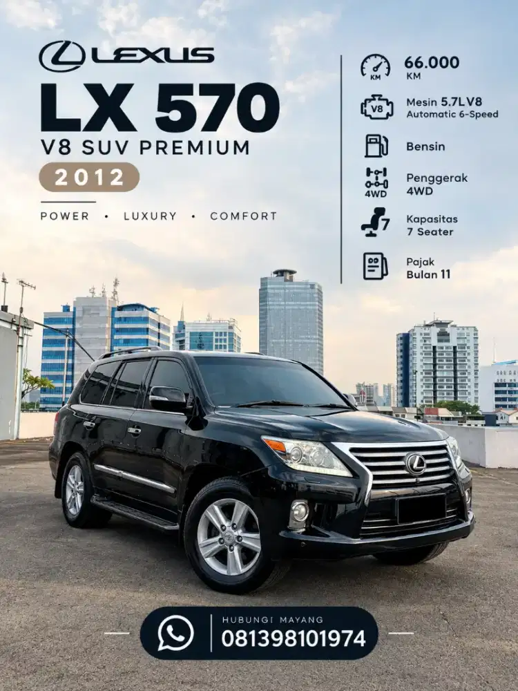 LEXUS LX 570 V8 SUV Premium 2012
 Kondisi mobil siap pakai