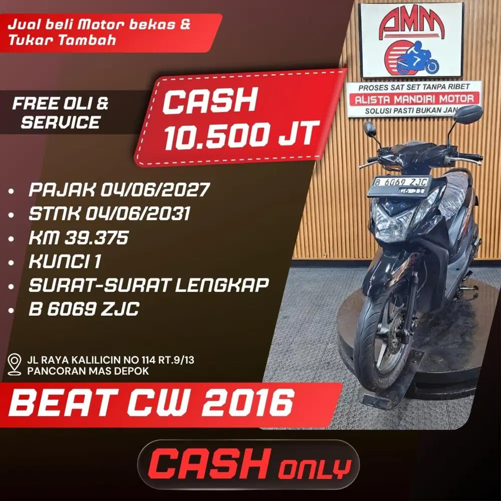 BEAT CW 2016 PAJAK HIDUP CASH ONLY ALISTA