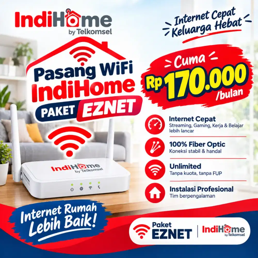 Pemasangan WiFi Indihome Murah Harga Mulai 170rb