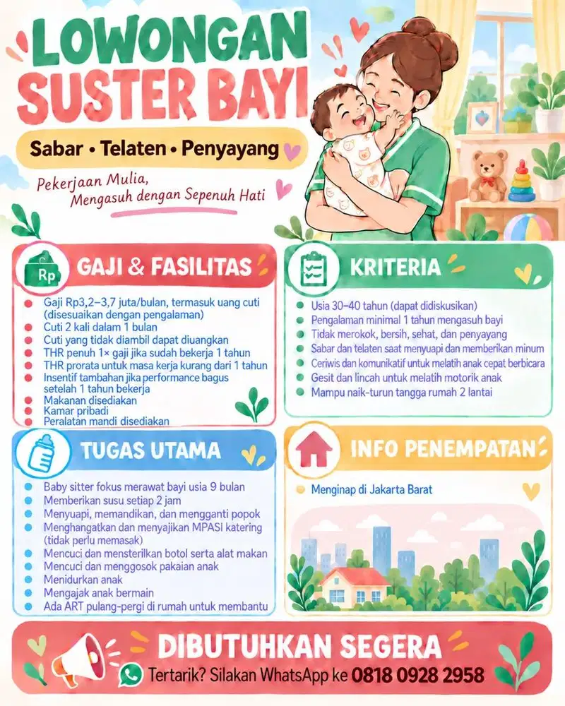 Lowongan Kerja Babysitter Bayi