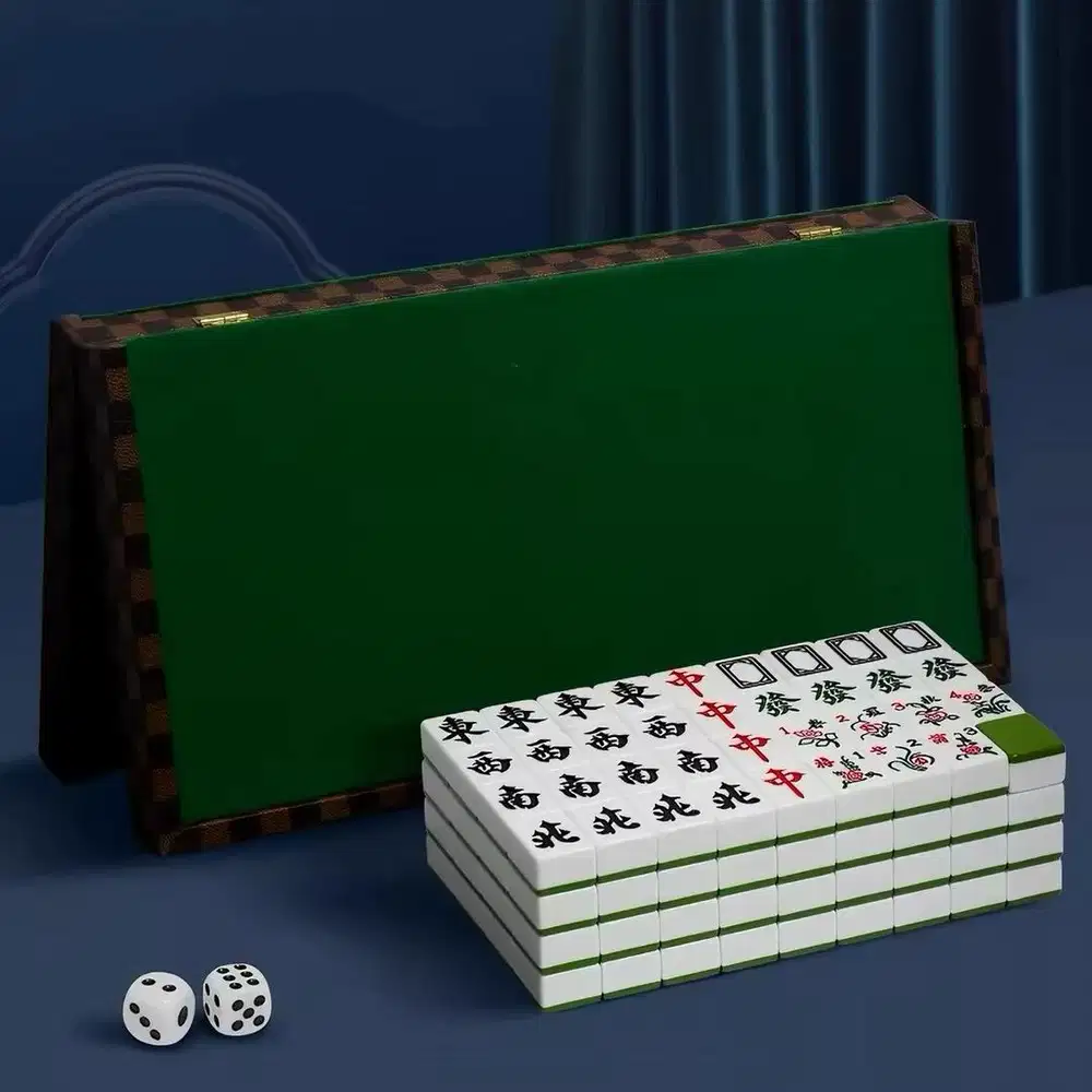 BARU Tiles Mahjong Ubin Set Complete Lengkap Tas Dadu Premium