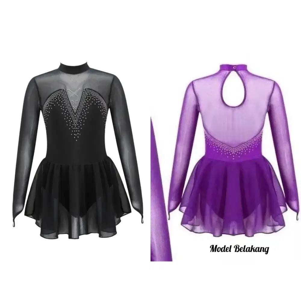 Jual baju Figure Ice Skating anak preloved size 7-8 tahun